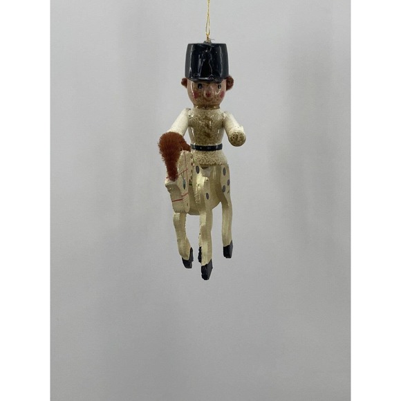 Vintage Toy Soldier Guard on Horse Folk Art Style Wooden Wood Hanging Ornament - Picture 9 of 12